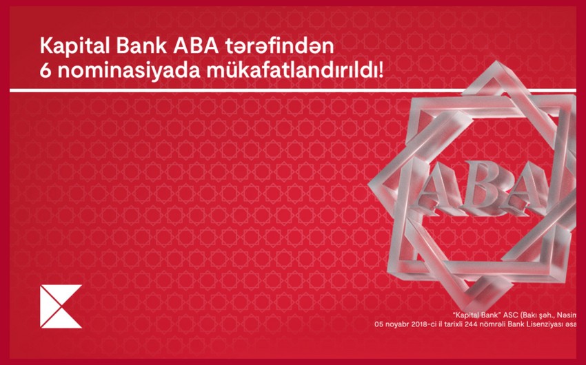 Kapital Bank 6 nominasiyada mükafatlandırılıb