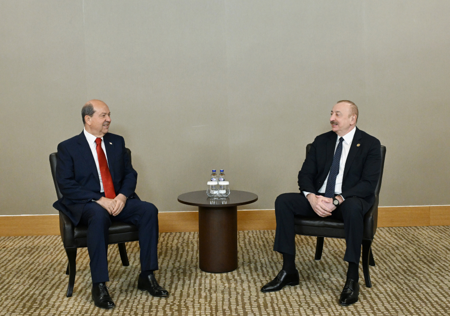 Prezident İlham Əliyevin Antalyada Şimali Kiprin Prezidenti Ersin Tatarla görüşü olub